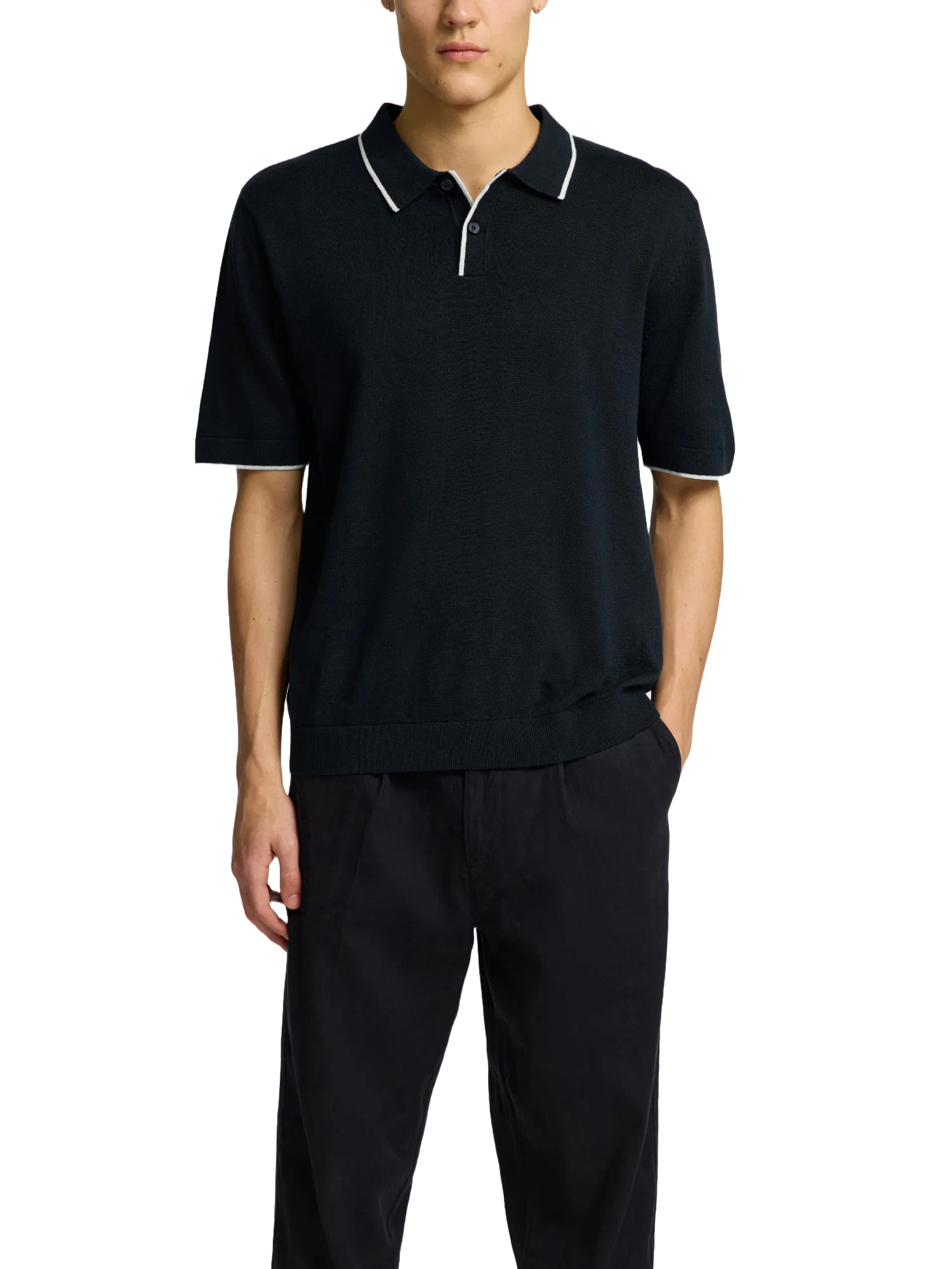 Selected Homme Black Polo Uomo | 16096391 - Image 6