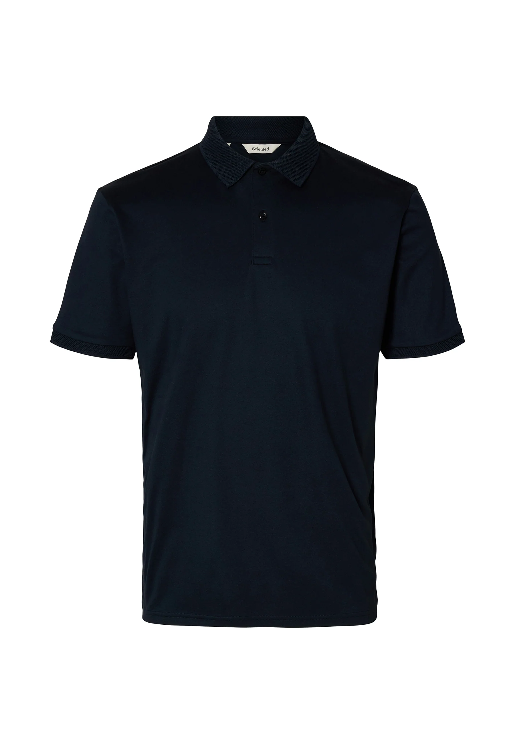 Selected Homme Black Slmfave Button Polo Uomo | 16099994 - Image 11