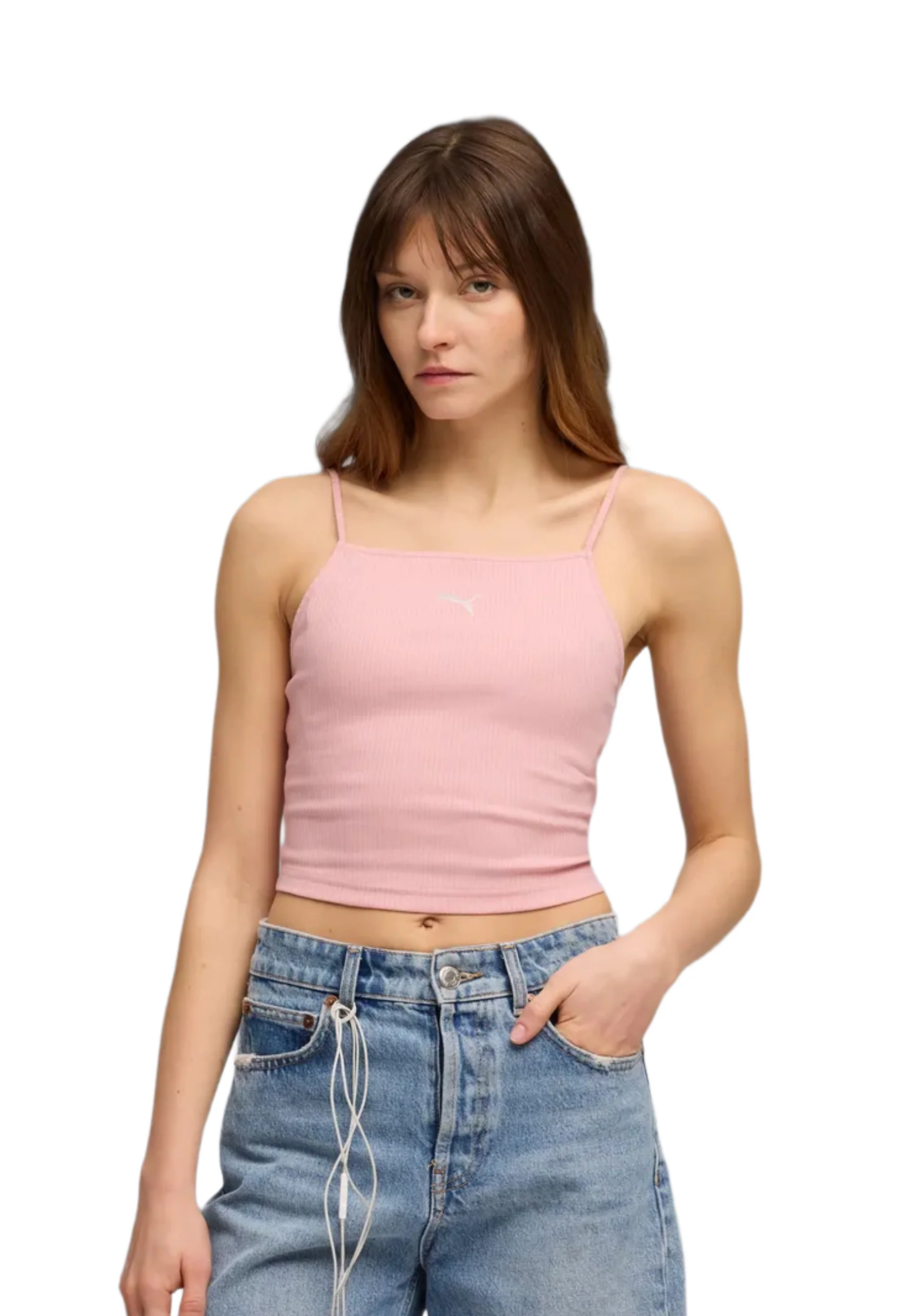Puma Wardrobe Ess Ribbed Top Sportivo Donna | 629771 - Image 2