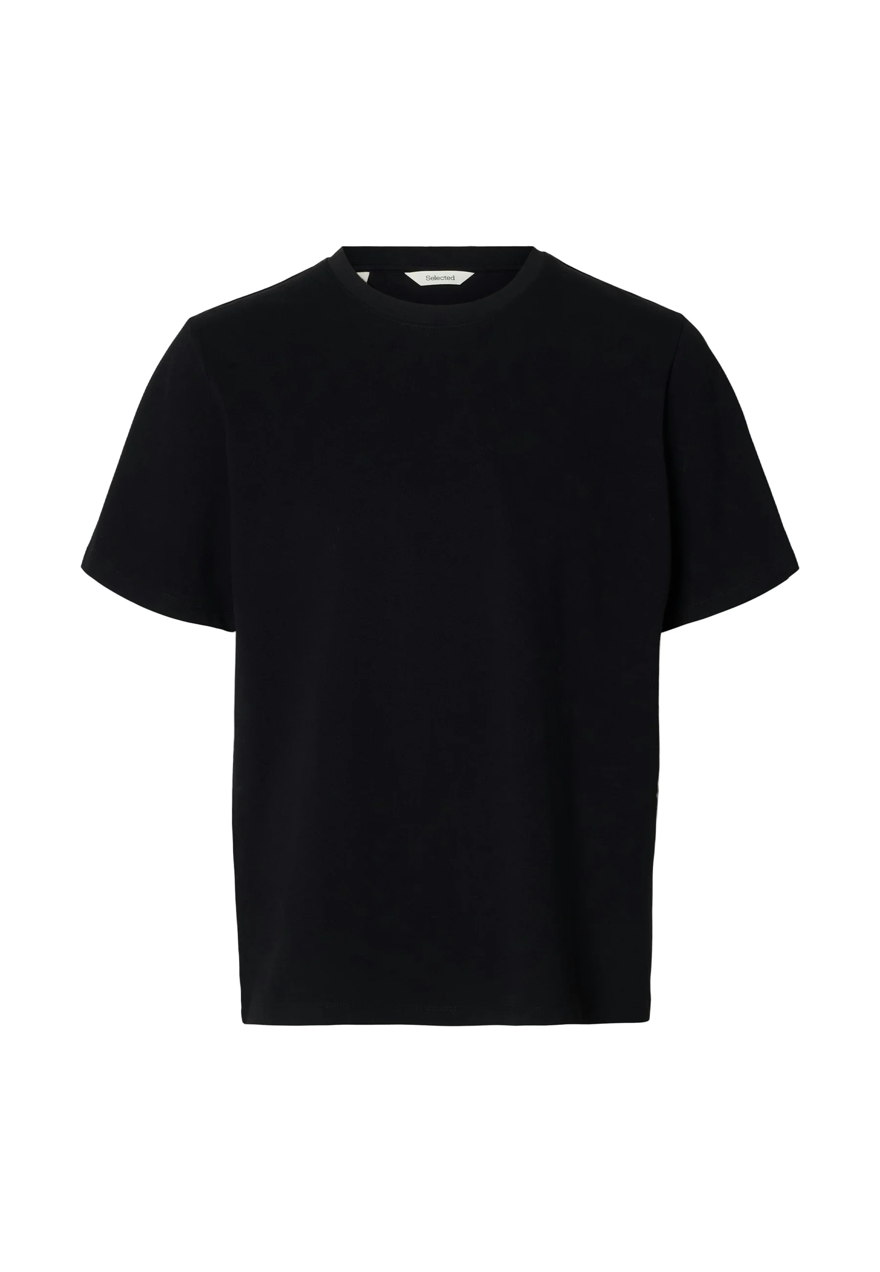 Selected Homme Black Slmatlas Ss O-neck T-shirt Uomo | 16100145 - Image 5